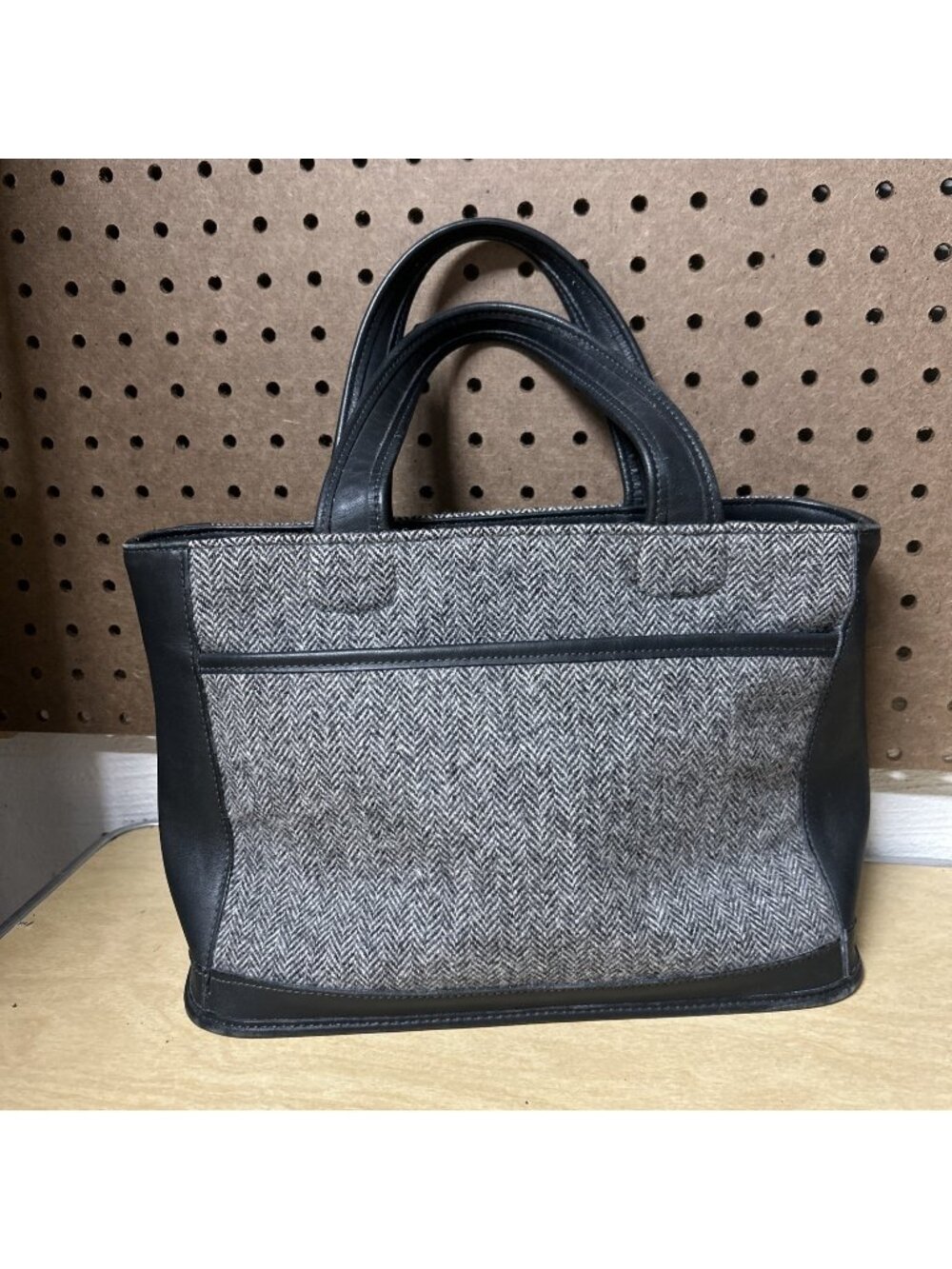 COACH Bleeker 6126 Fabric and Black Leather Vintage Tote Satchel